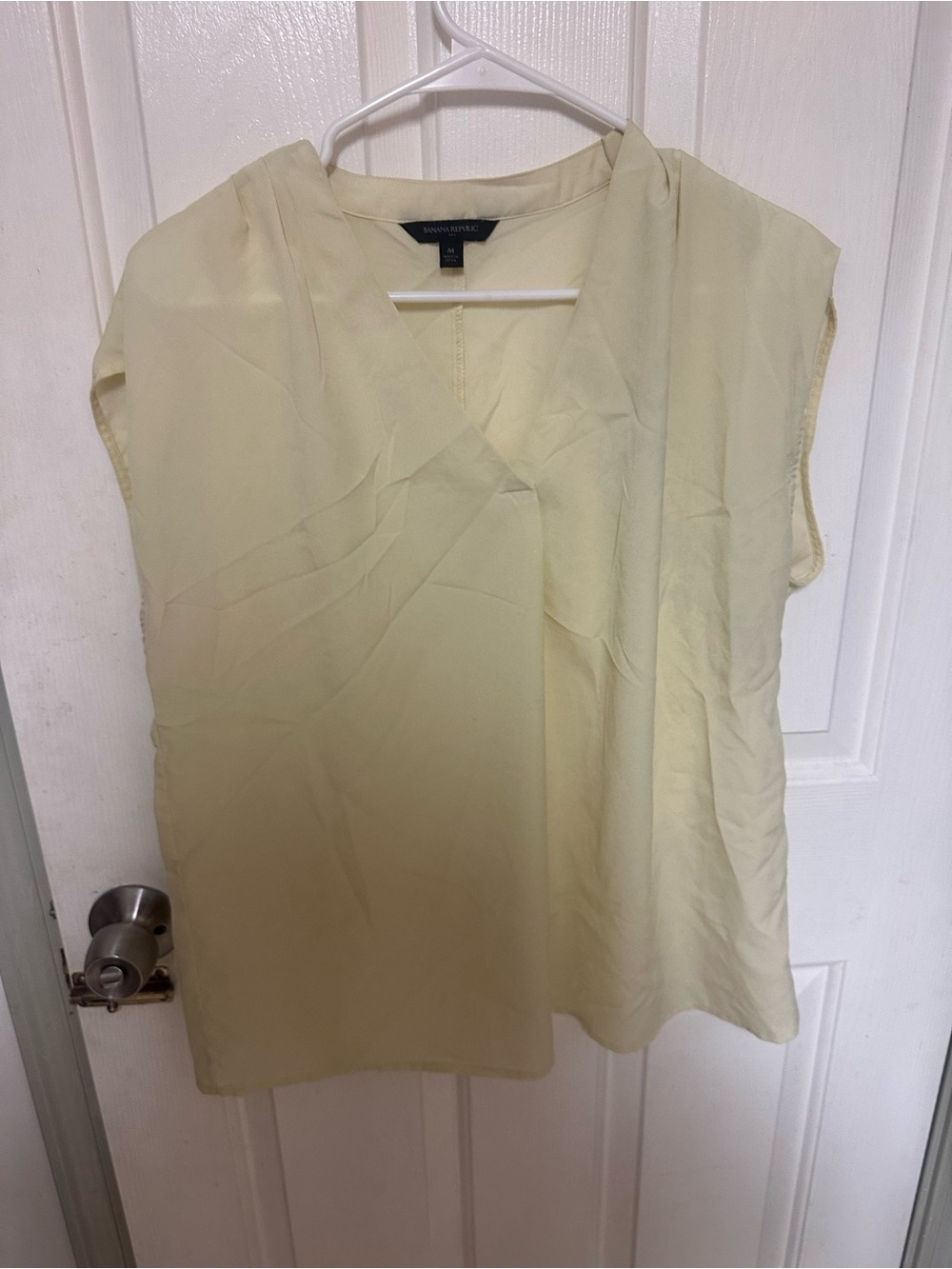 Banana Republic Yellow V-Neck Sleeveless Blouse